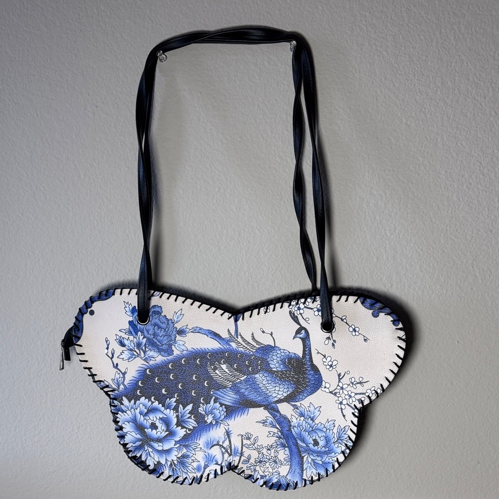 Elegant Blue and White Peacock Women's Bag
